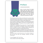 Purrpro feline health and behavior e-book Booklet page with preface text and a paw print graphic on a white background